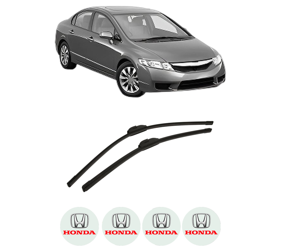 Set stergatoare auto HONDA CIVIC IX Saloon (FB) din 2011-2016, pentru parbriz auto, 2 bucati, Bosch Aerotwin, din cauciuc siliconat rezistent, 4 Stickere Auto HONDA
