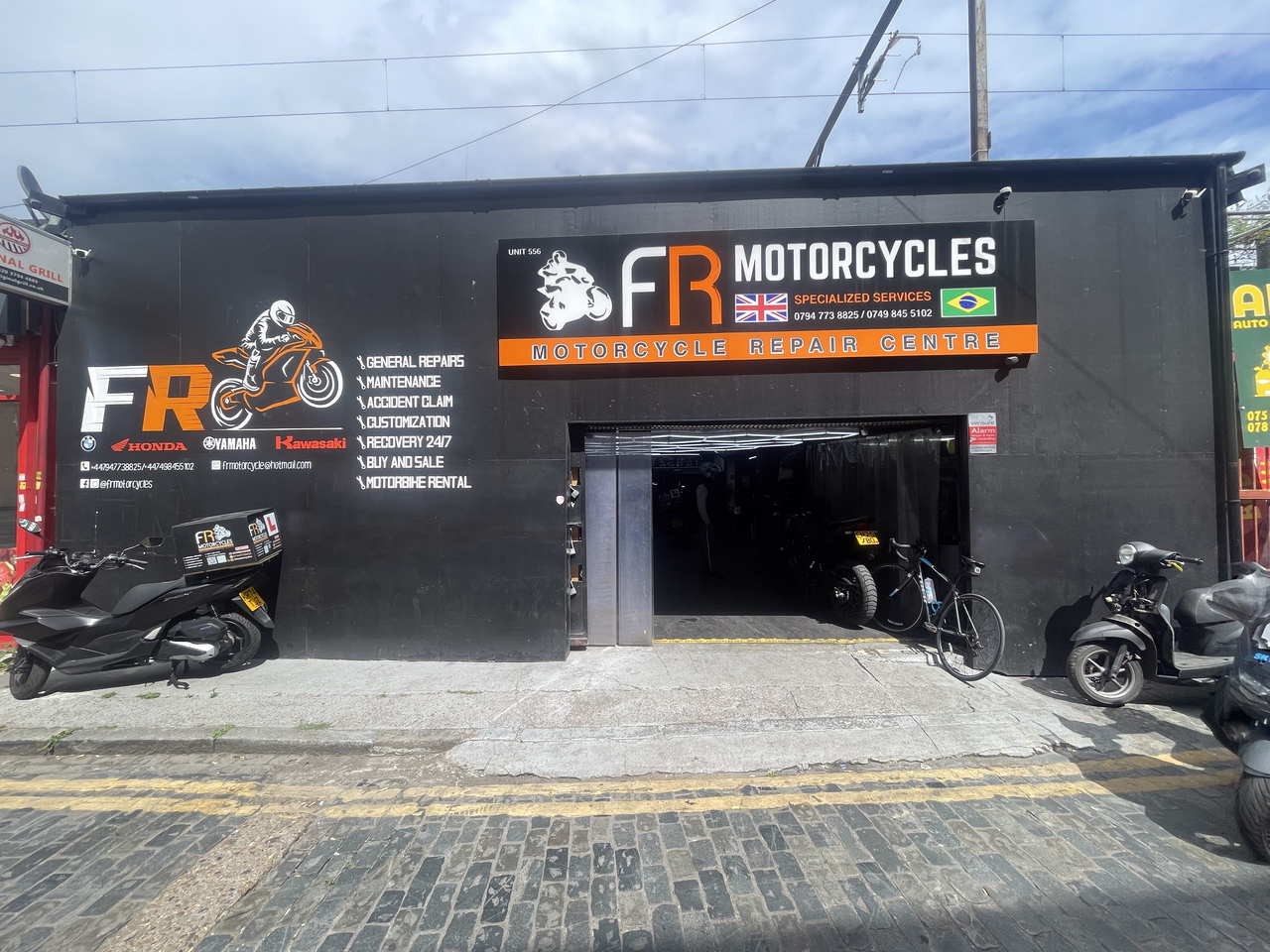 FR Motorcycles shop front, Arnold Road