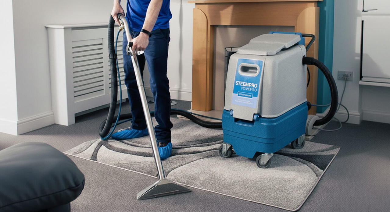 Deep carpet cleaning with hot water extraction