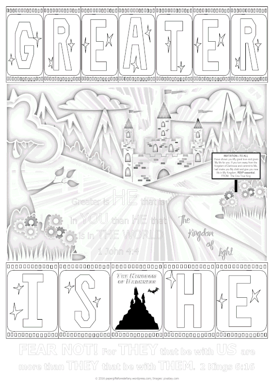 PGFE Greater is He-1John4.4-2Kings6.16 Scripture Doodle A4