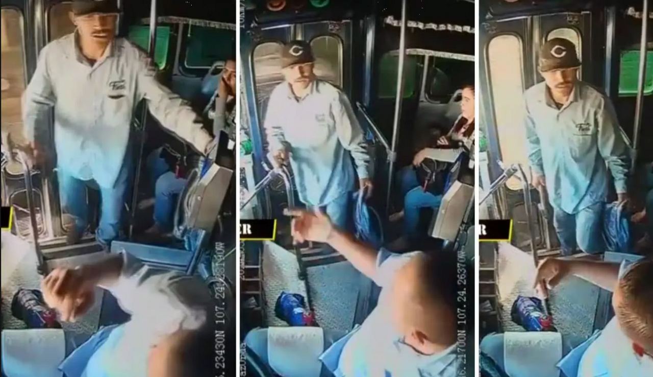 ¡Pasajero agresivo!: agrede con un martillo al chofer de un camión (video)