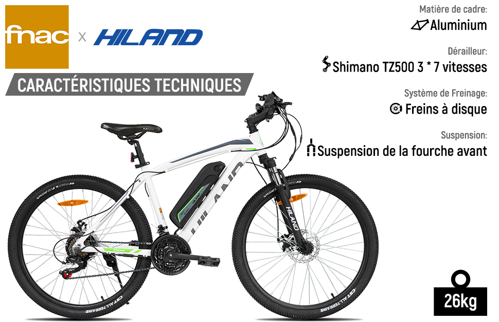 Vélo Électrique EHI003 HILAND Moteur Arrière 250W Gris
