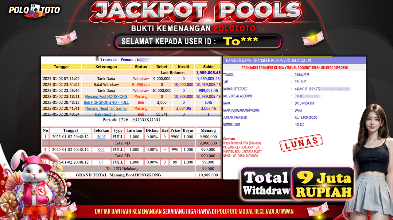 POLOTOTO JACKPOT TOGEL PASARAN HONGKONG Rp.9,000.000,-