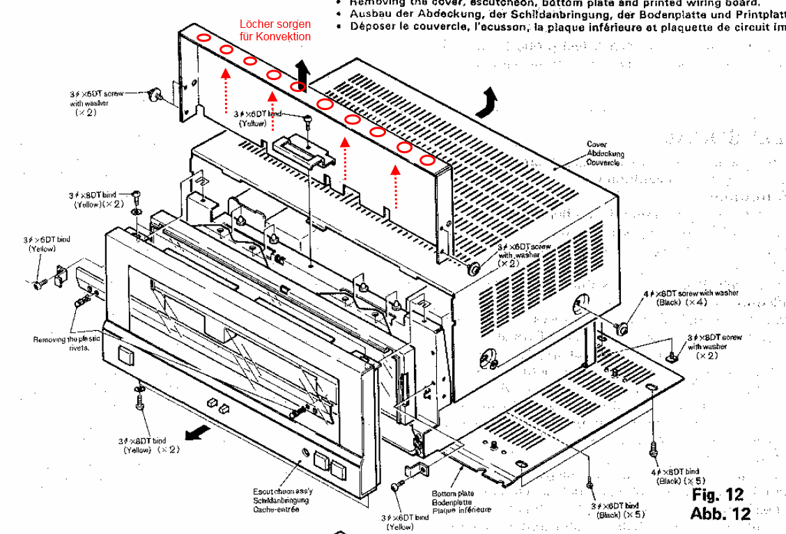 Hitachi HMA 7500 Mk II extra holes for better flow of heat convection Konvektion Hitze