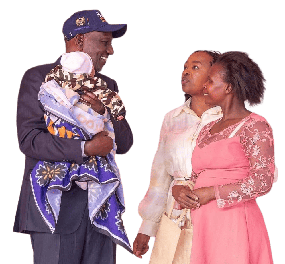 Health worker attending to a mother in a Kenyan maternity ward, illustrating facility readiness gaps