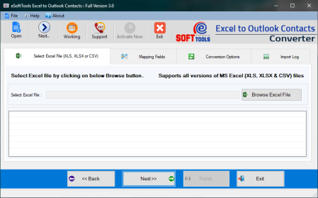 eSoftTools Excel to Outlook Contacts Converter 3.0
