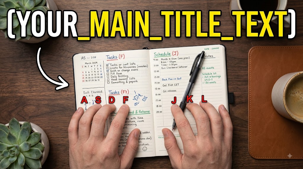 AI-generated example result for the youtube-thumbnail prompt: Productivity YouTube Thumbnail AI Prompt #113 – Single-Scene Composition