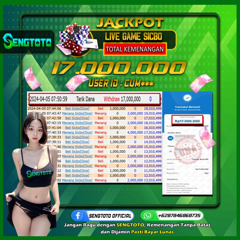 BUKTI PEMBAYARAN LIVE GAME SICBO