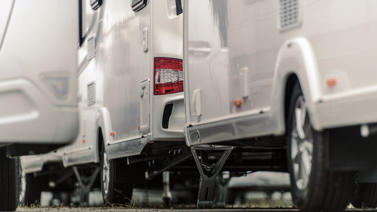 Motorhome in long-term storage near Fairhope, Alabama