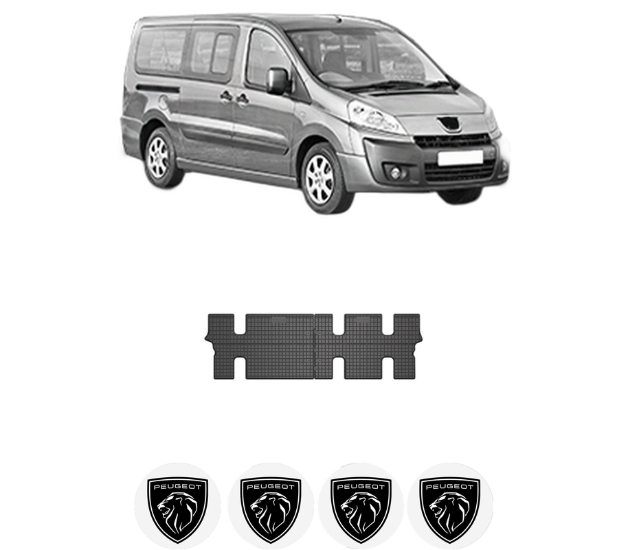 Set covorase presuri PEUGEOT EXPERT TEPEE (VF3X_) din 2007-2016, auto, din cauciuc thermoplastic, 4 Stickere auto cu PEUGEOT