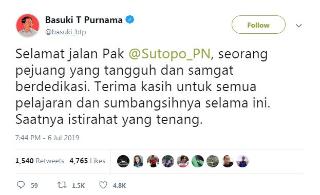 Twitter @Basuki_BTP