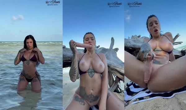 Sara Calixto Smashes Her Dildo On The Beach