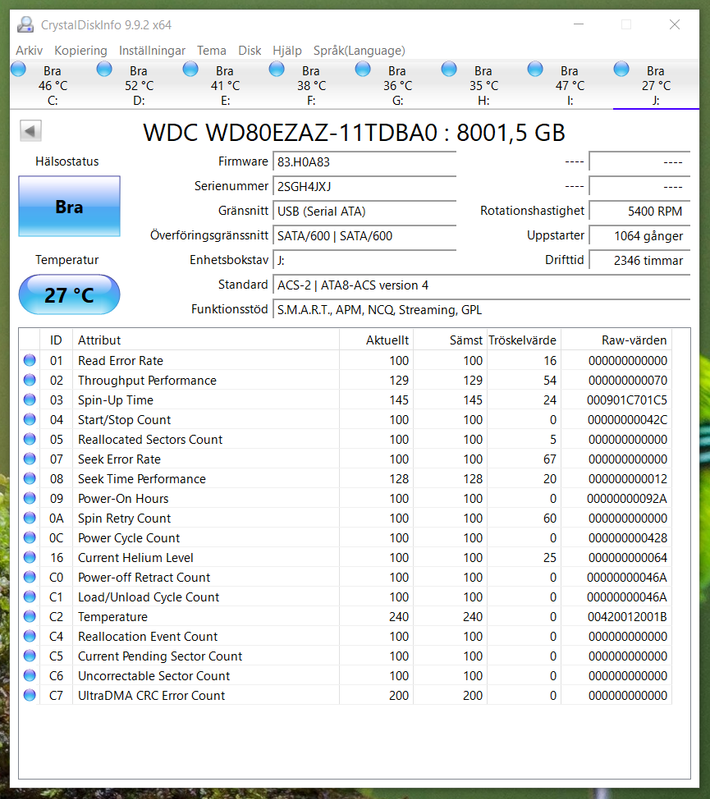 Crystal Disk Info 8TB 2 NY