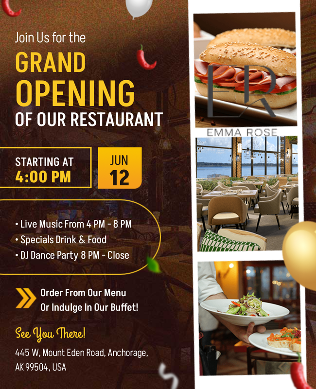 Restaurant Grand Opening Flyer