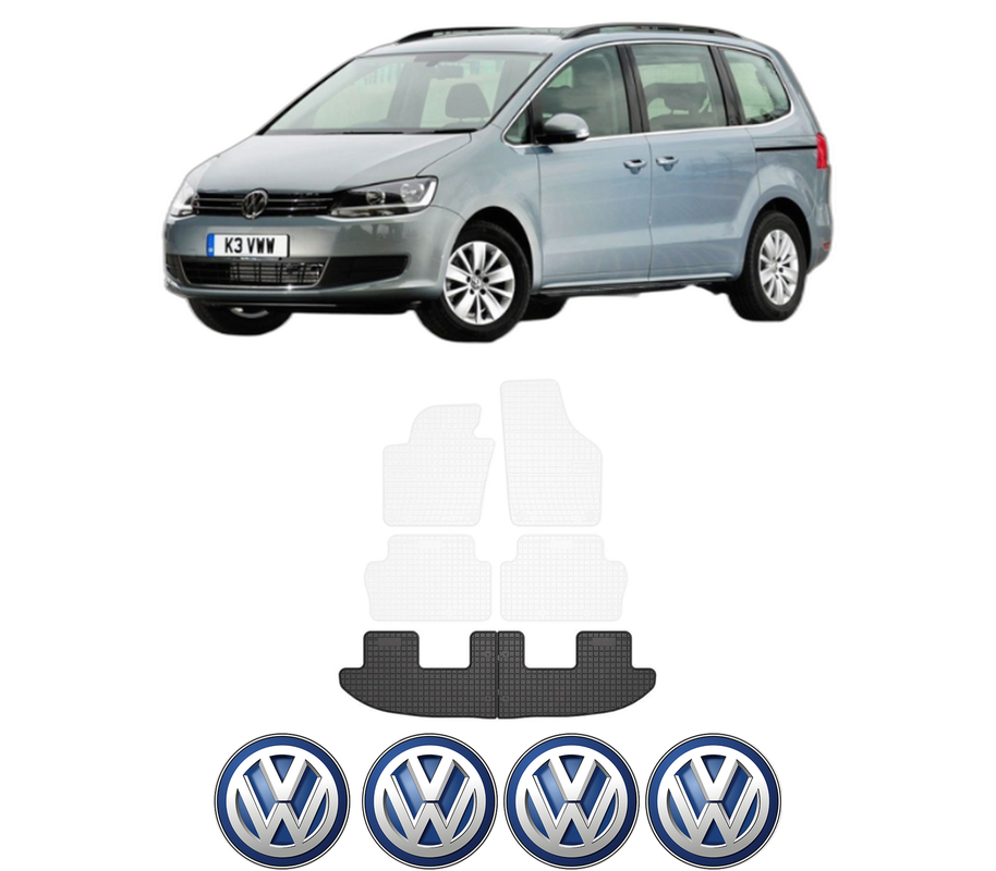 Set covorase presuri Volkswagen SHARAN VAN (7N1, 7N2) din 2010-2015, auto, din cauciuc thermoplastic, 4 Stickere auto cu Volkswagen