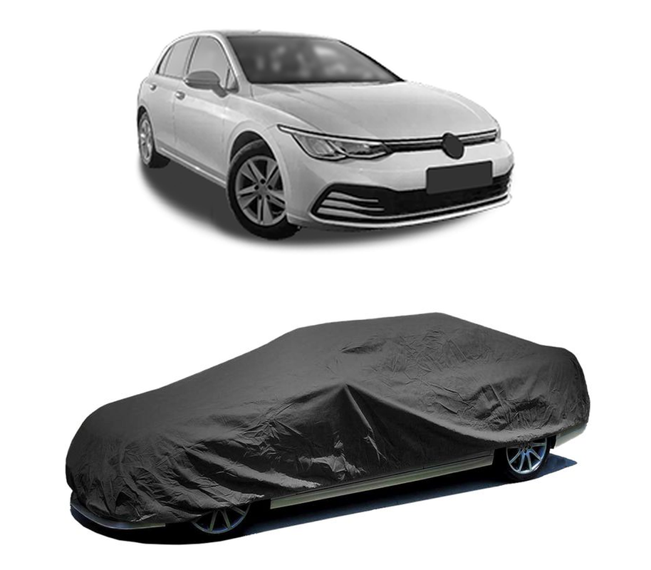 Husa tip prelata auto pentru Volkswagen Golf VIII (CD1, DA1) 2019,culoare negru, material textil impermeabil, rezistanta la intemperii praf UV, CARPASSION Husa Protectie