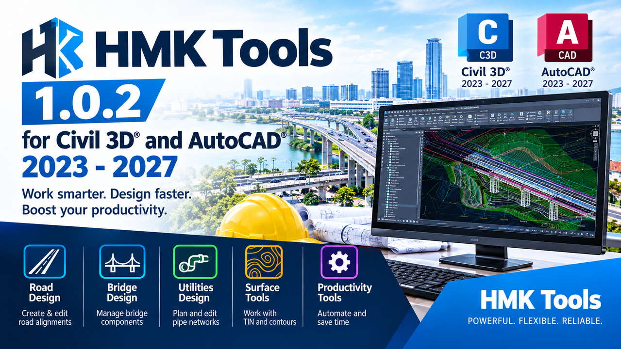 HMK Tools 1.0.2 for Civil 3D® and AutoCAD® 2023-2027