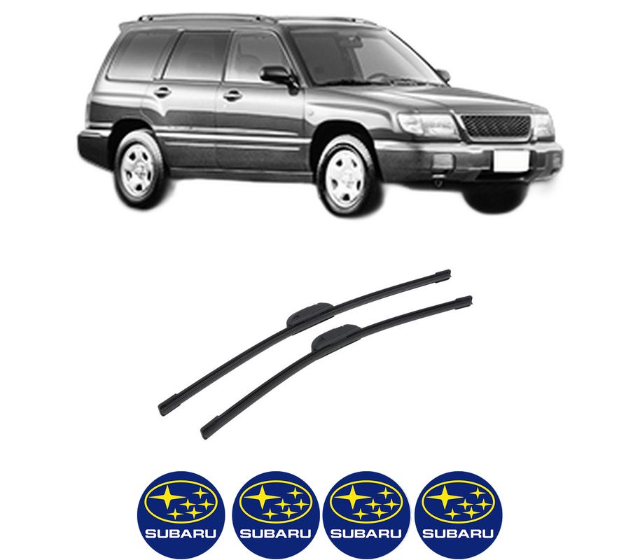 Set stergatoare auto SUBARU FORESTER (SF_) din 1997-2002, pentru parbriz auto, 2 bucati, Bosch Aerotwin Retrofit, din cauciuc siliconat rezistent, 4 Stickere Auto SUBARU