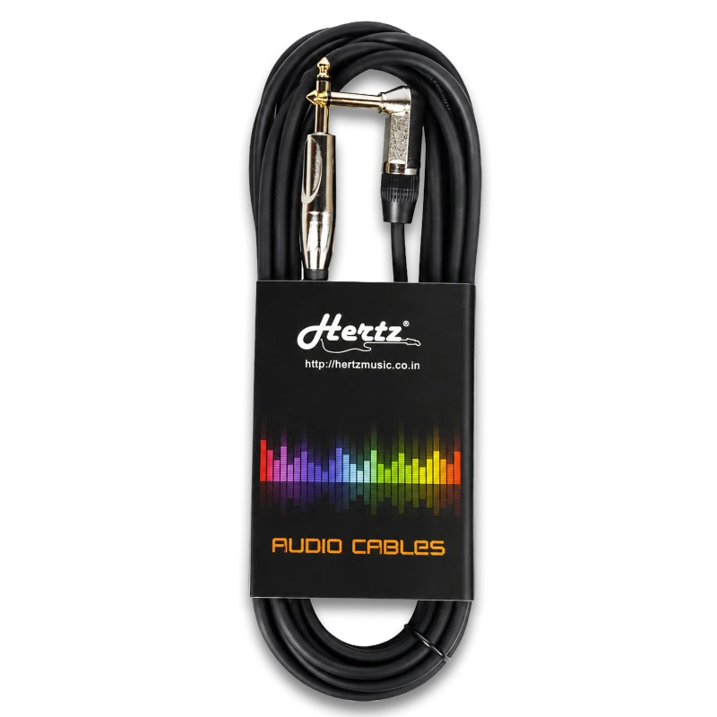 Hertz HZ-CD-8093 3-Meter Guitar Instrument Cable | Reliable Signal Connection | Black