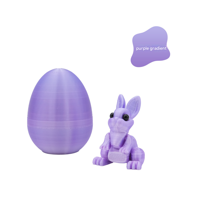3-Piece Purple gradient Easter Surprise Egg Set – Identical Interactive Figurines with Hinged Shell, Collectible Holiday Display Toy