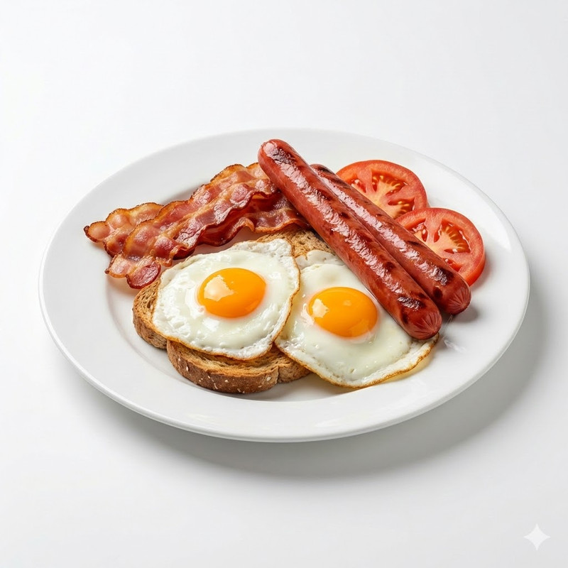 Huevos Plancha Con Salchichas