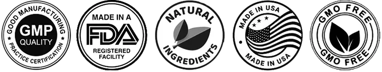 Made in USA, FDA Registered, GMP Certified, Non-GMO, Gluten Free