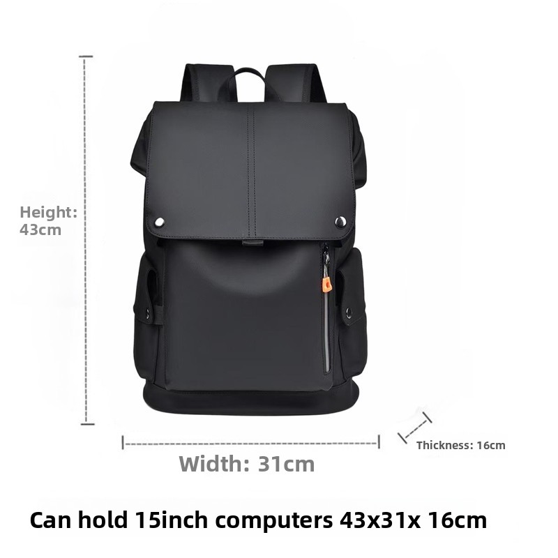 Black Men Large Capacity Business Laptop Backpack Waterproof PU Leather Travel Rucksack with USB Port for Work and Travel in the destination market