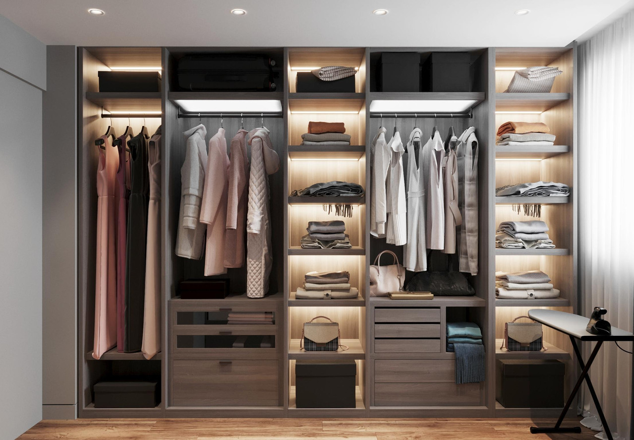 Modern reach-in closet, Marina del Rey