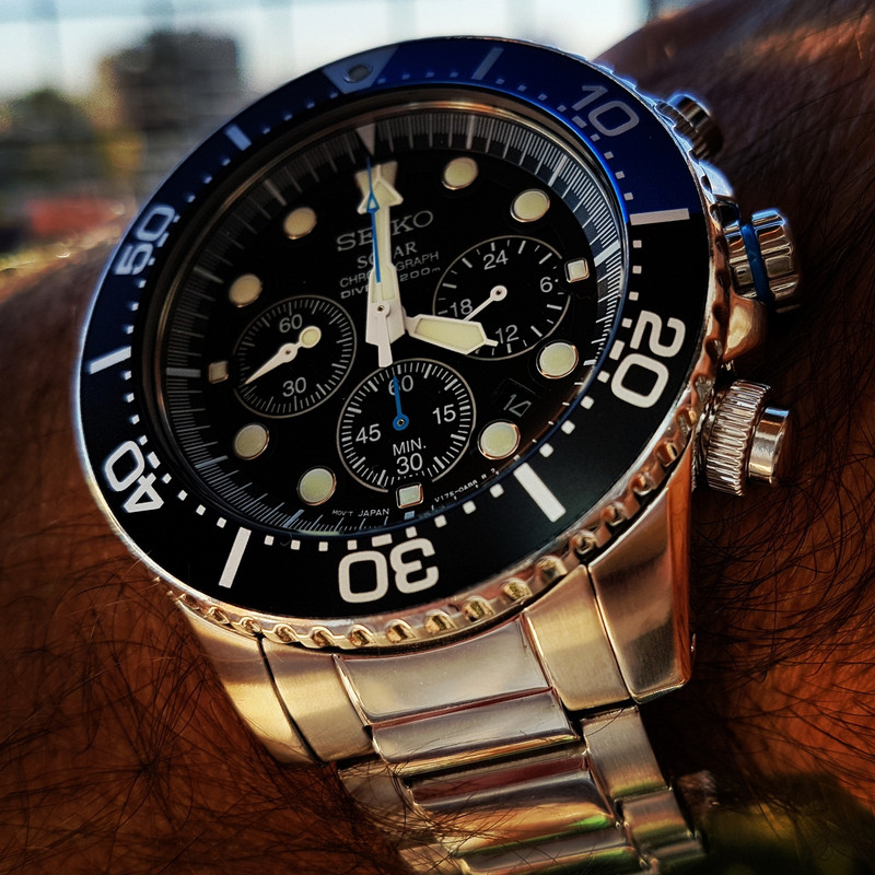 Seiko Solar Daytona Submariner Black  SSC017 200M  (3)