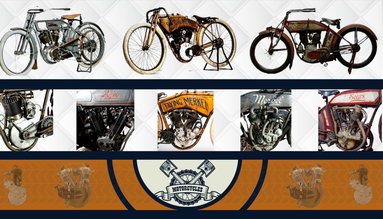 Vintage motorcycle hero background