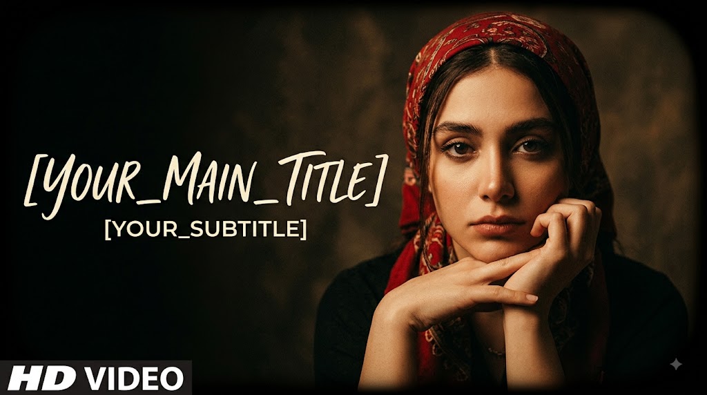AI-generated example result for the youtube-thumbnail prompt: Music YouTube Thumbnail AI Prompt #80 – Single-Scene Composition