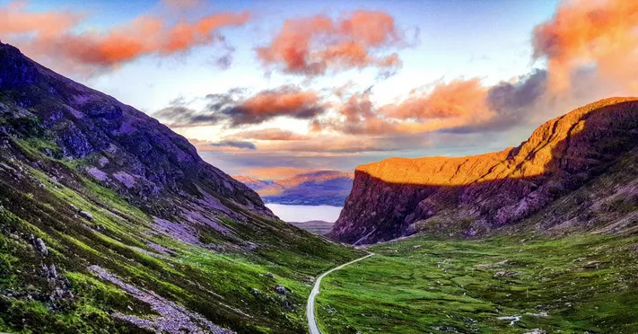 Scottish Highlands landscape panorama