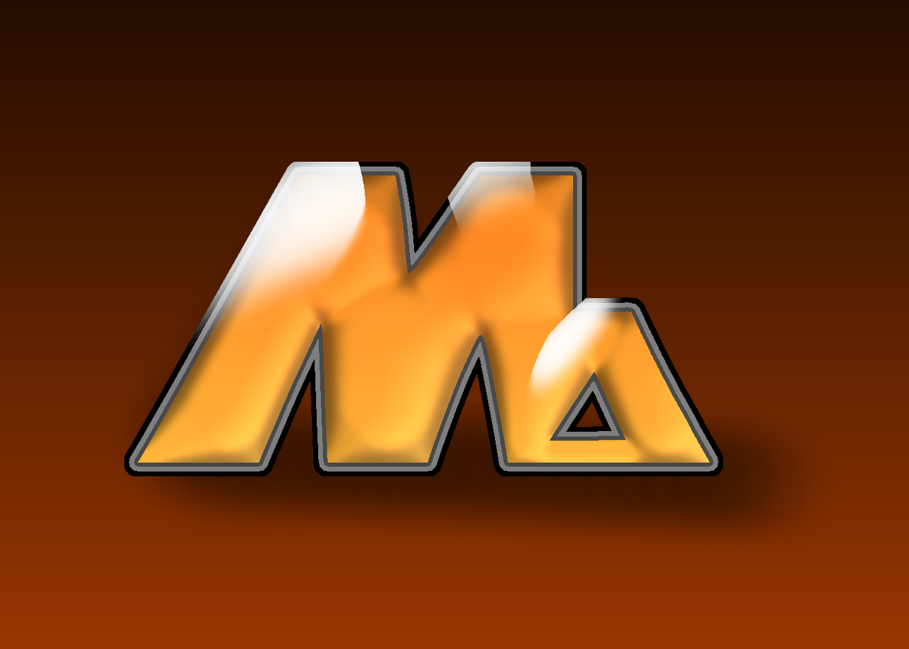 MATT's logo. Orange stylized letters MA