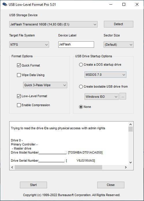 USB Low-Level Format Pro 5.01