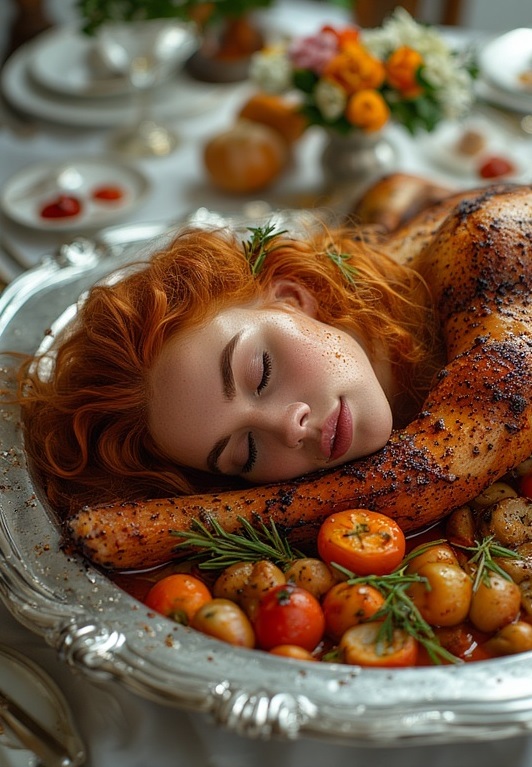 Garden wedding wom served Redhair 0 18