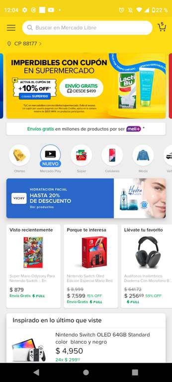 Mercado Libre: 10% de Descuento en súpermercado con código
