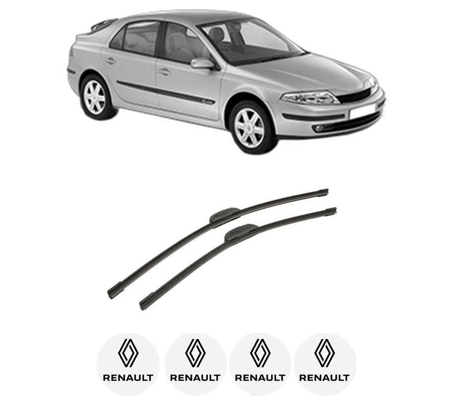 Set stergatoare auto RENAULT LAGUNA II (BG0/1_) din 2001-2007, pentru parbriz auto, 2 bucati, Bosch Aerotwin Retrofit, din cauciuc siliconat rezistent, 4 Stickere Auto RENAULT