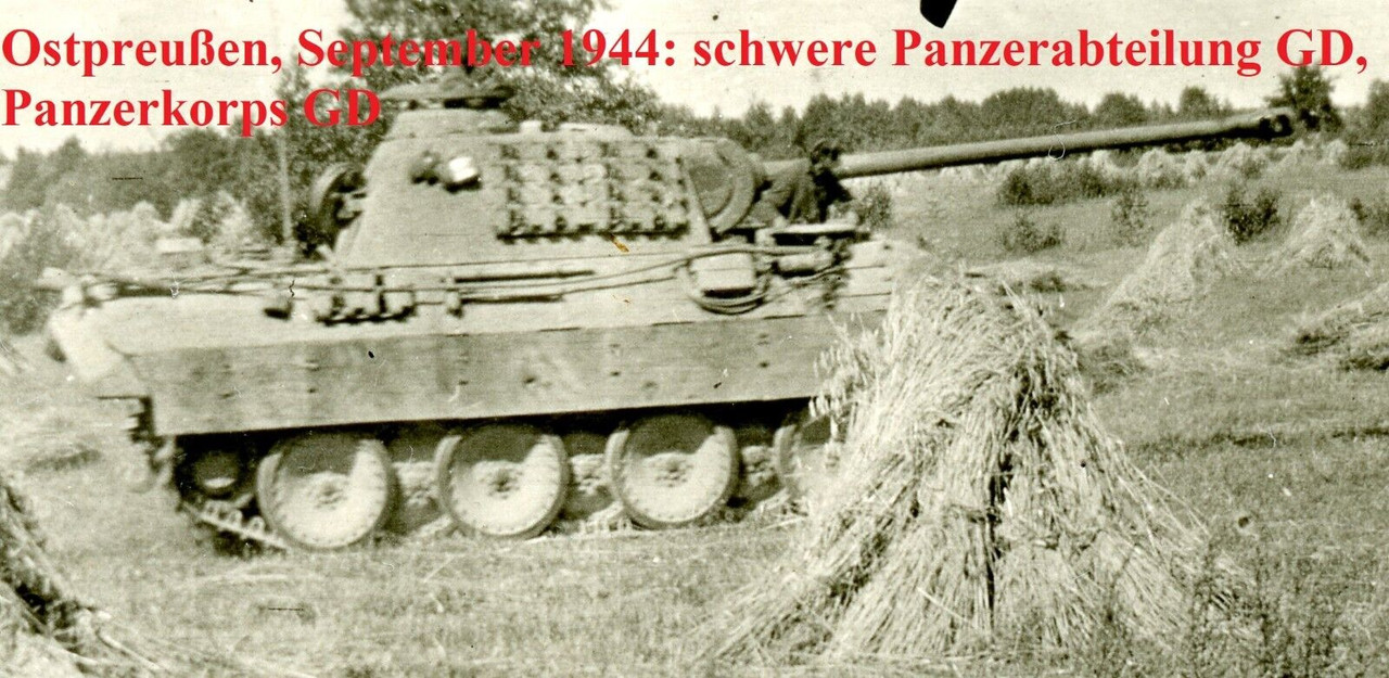 Foto Panzer V Panther Panzerkorps GD Ostpreußen Sept. 1944 Fhr.-Begleit-Btl.,