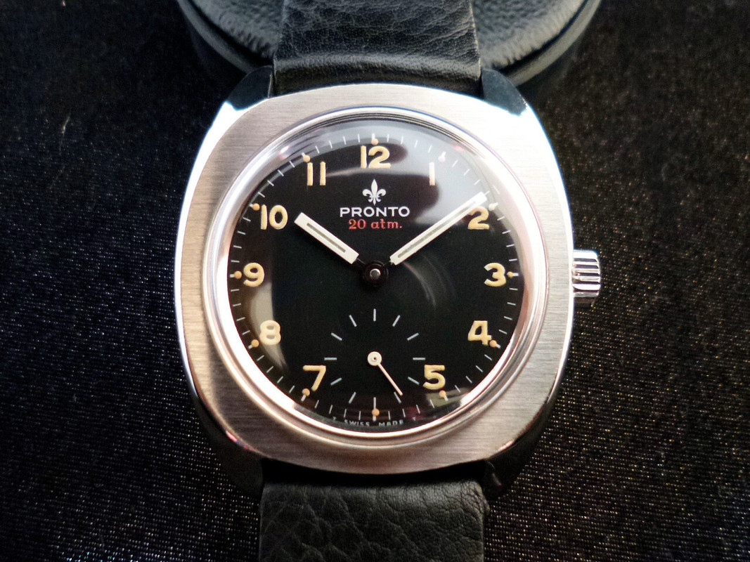 Pronto Watch Coin des Affaires - Montre vintage acier Pronto 20atm type militaire