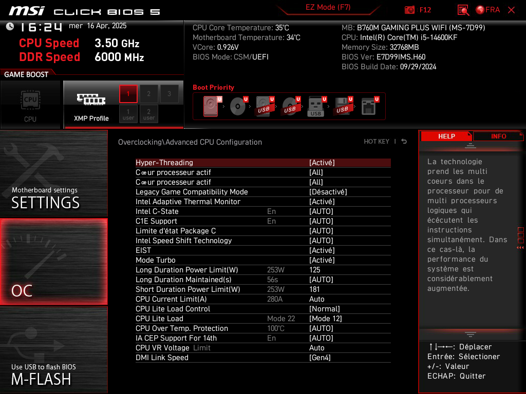 Option CPU Actuel