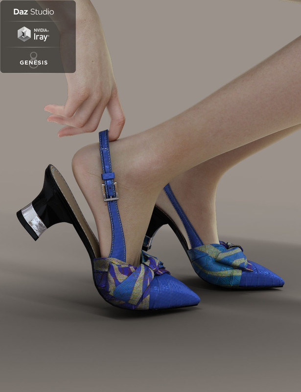 Jiwoo Sling Back Heels for Genesis 8 Female(s)