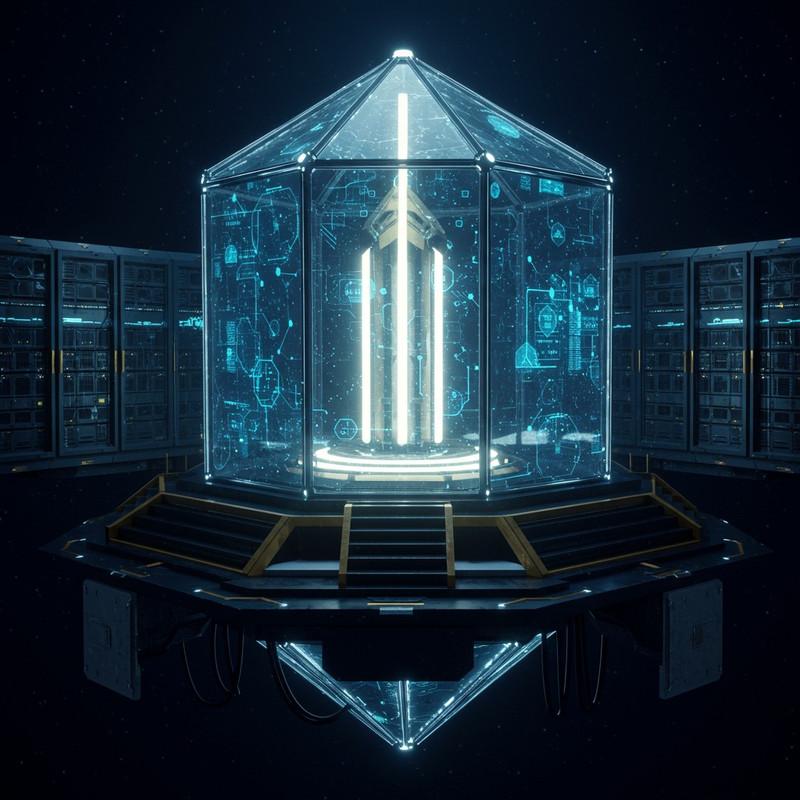 An abstract image representing data security and privacy.