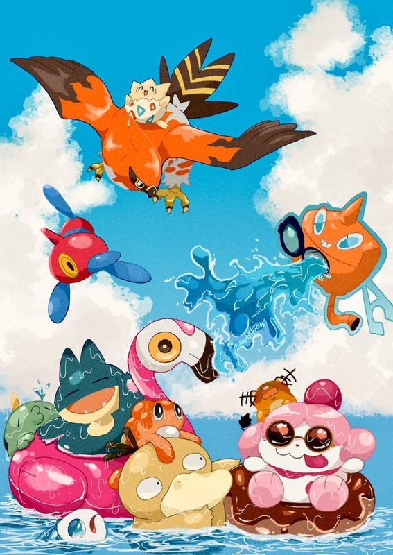 rotom-psyduck-togepi-dedenne-munchlax-an