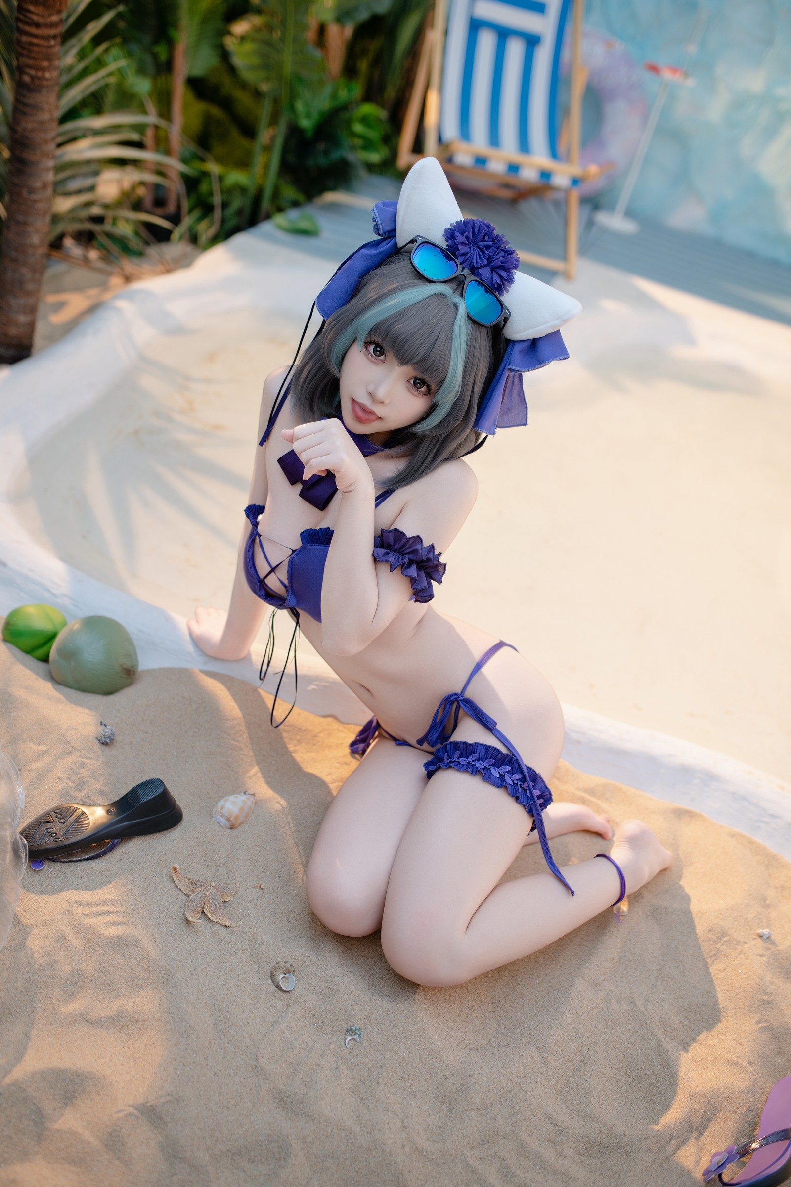 Bangni邦尼 – 泳装柴郡 Cosplay 高清写真集（86P-832MB）碧蓝航线插图6