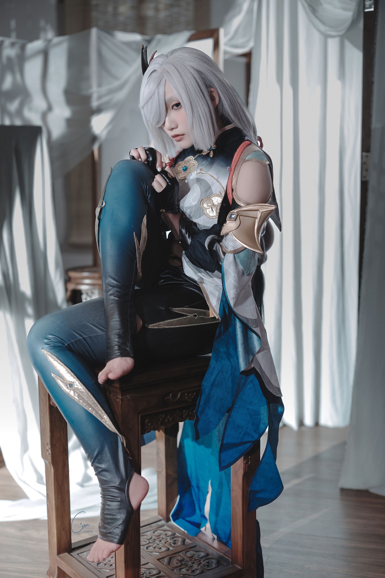 Cien恩恩 原神 申鹤 Cosplay 写真合集｜角色还原高清大图（31P｜89MB）插图8