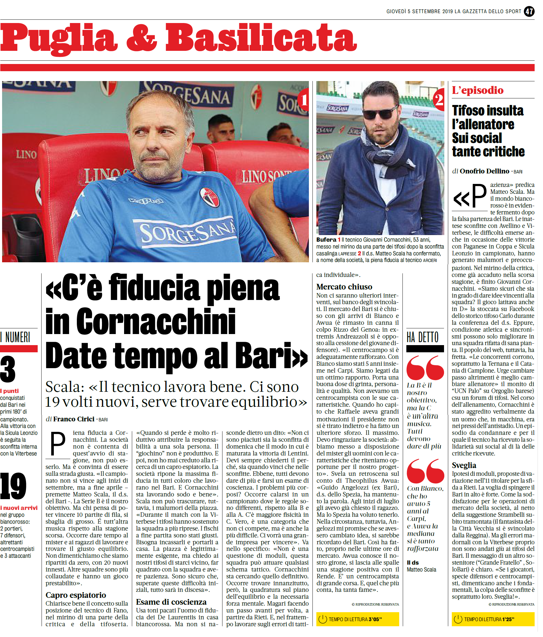 05/09/19 - GdS - Scala: "c'e fiducia  piena  in... Gds