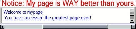 my page is better than yours
