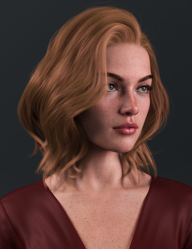 Voluminous Wavy Bob Style Hair Card-Based Version for Genesis 9 and 8 Female