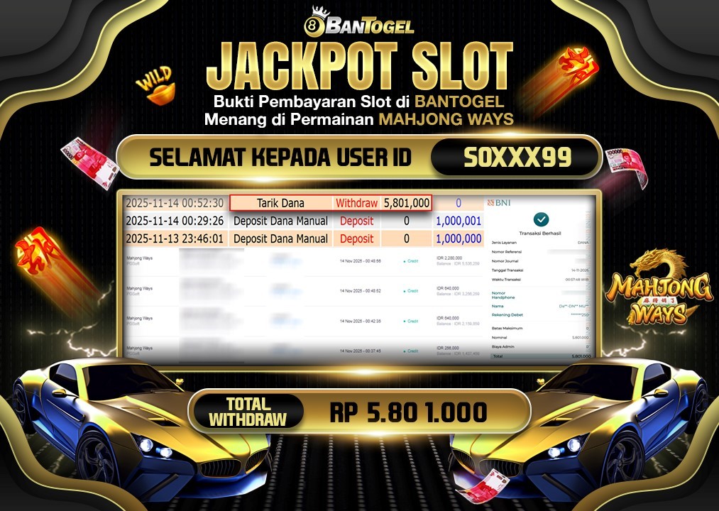 BUKTI JACKPOT LUNAS BANTOGEL