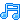 Pixel art of a music note